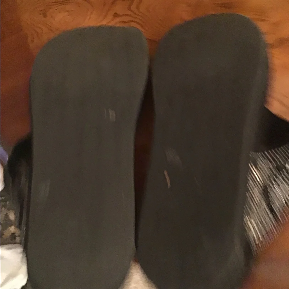 Thongs Pesaro black with rhinestones size 8 great shape
